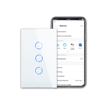 Bingoelec Smart Home Factory: US Wholesale Smart Wall Touch Switch - 3 Gang 2 Way, Compatible with Alexa, Tuya, Google Home