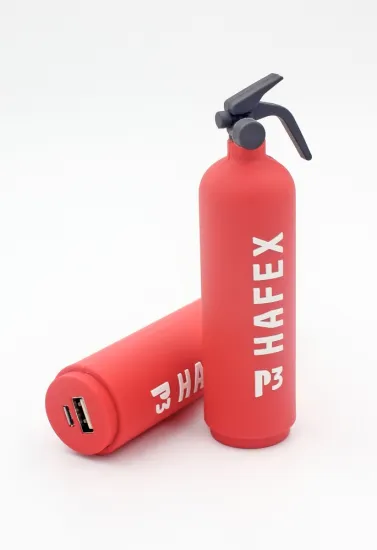 PVC Custom Design Fire Extinguisher Shape Power Bank 2600mAh Free Logo