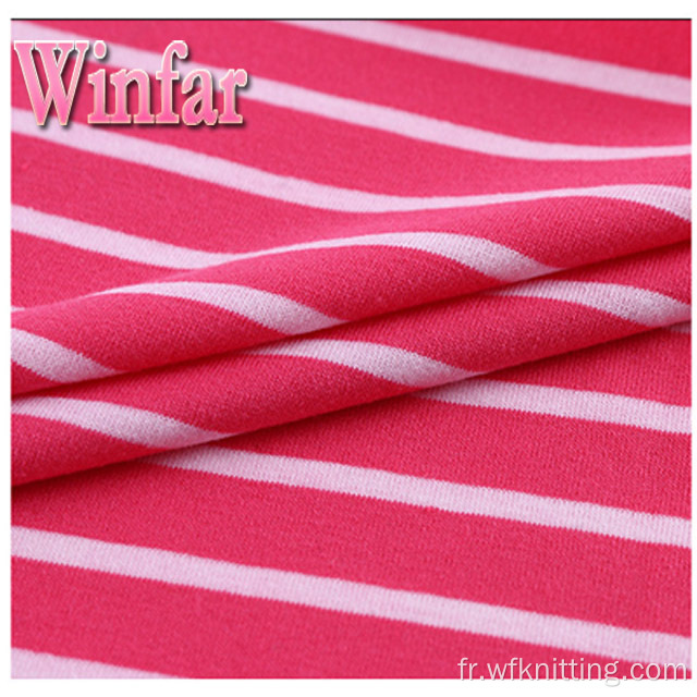 Tissu de polyester de Spandex de teinture de fil de jersey simple de textile