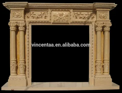 European Palace Style Large Marble Fireplace Mantel