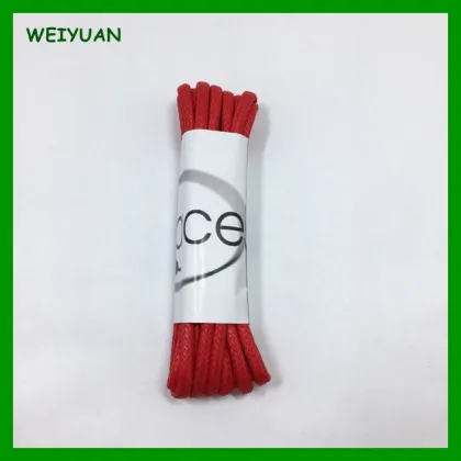 Supply cotton round waxed shoelaces for boots