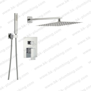 Luxury Wall-Mounted Rain Shower System with Square Faucet