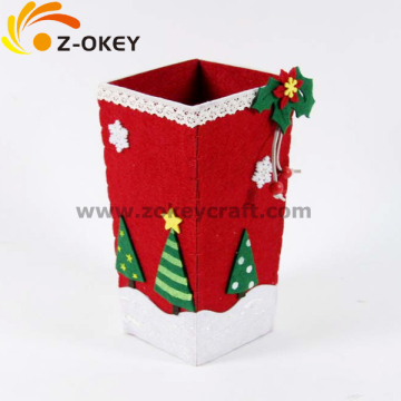 Square container felt material for 2014 Christmas decoration
