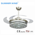 Lustre de ventilateur de plafond en cristal multifonctionnel