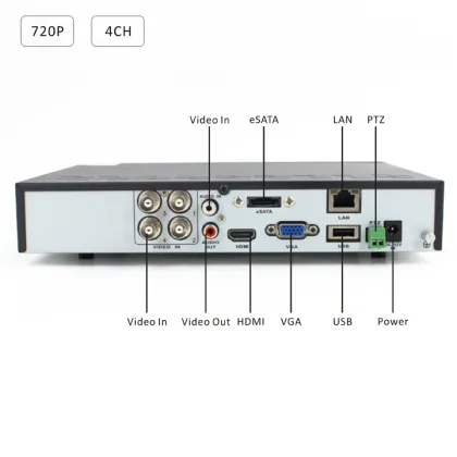 720P digital video recorder h.264 4 channel 12v dvr recorder