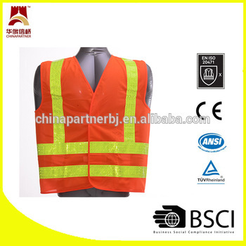 PVC tape polyester knitted high visibility safety vest