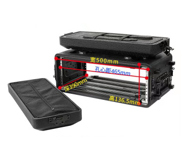PE ABS 3U -Flugkoffer Leicht geformtes 3U -Rack -Gehäuse mit schweren Resseln; Flach 14,25 "Tiefe