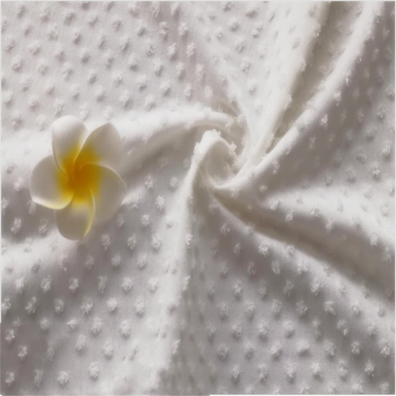 Elegant White Jacquard Cut Flower Lady Cloth Fabric 4