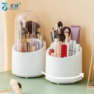 Transparent Plastic Rotating Organizer: Comprehensive Makeup Storage Solution for Brushes, Eyeshadows, Lipsticks, and Pens