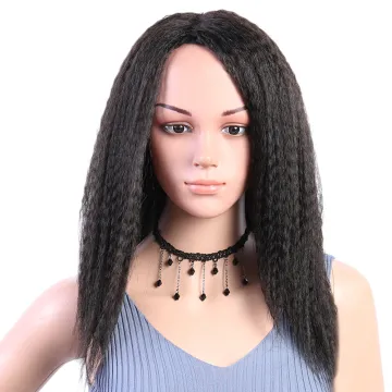 Origin Direct Wholesale Hot Selling Black Yaki Kinky  Afro Wig For Black Women Cheap Synthetic Hair Wigs Women's Wigs