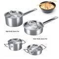 Short Body Stainless Steel Sauce Pot Set