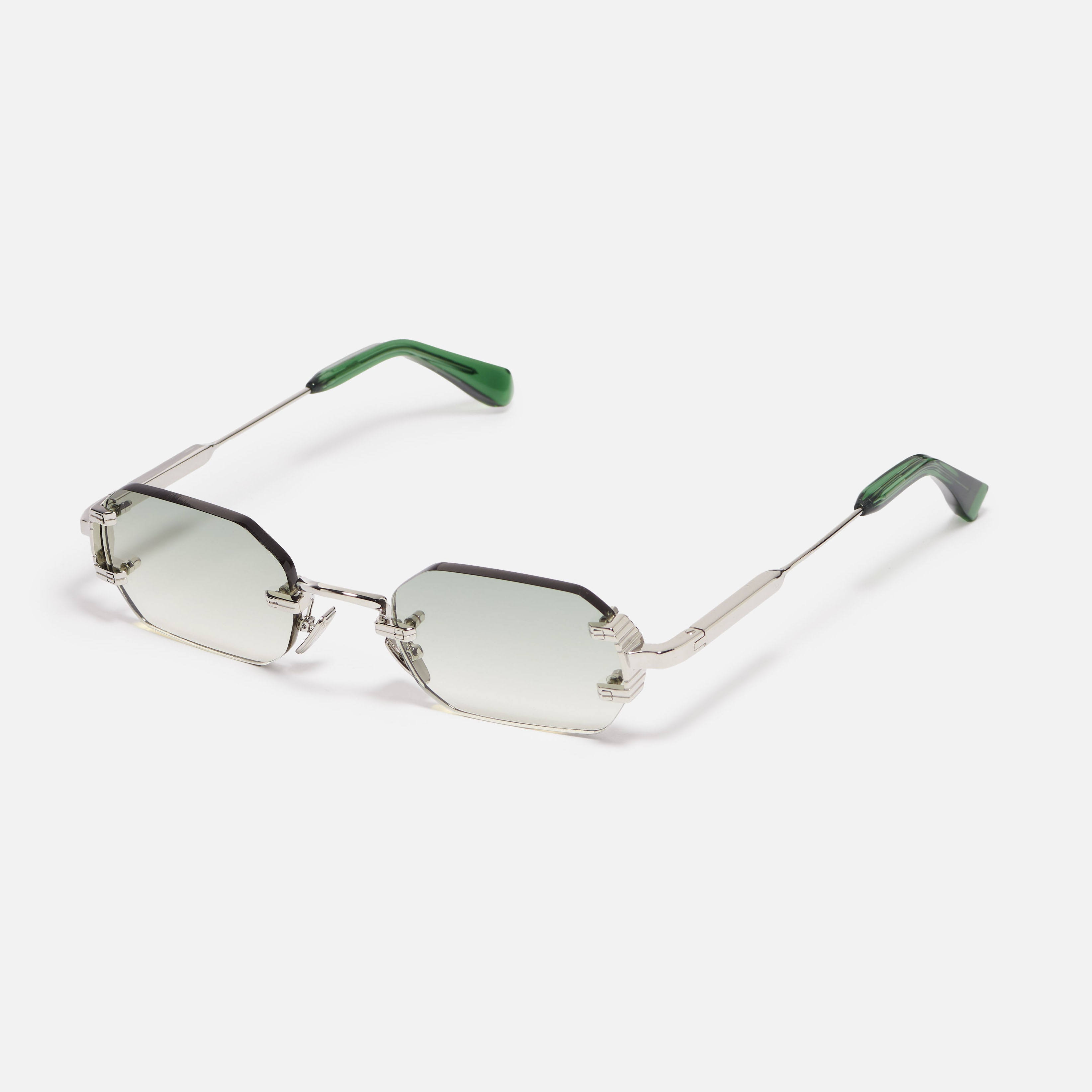 Diamond Cut Rimless Metal Sunglasses