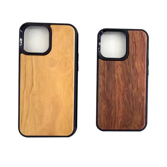 Wholesale Real Bamboo Wood + TPU Phone Case Anti-Shock Fall Resistant Hard Case for iPhone 12 13 14 15 Pro Max