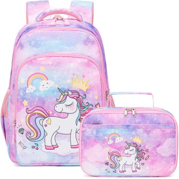 Wholesale Custom Unicorn Waterproof 3 in 1 Kids School Bag Backpack with Lunch Bag