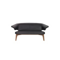 Samtida stoppad bänkduk Läder Loveseat Soffa