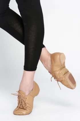 Women and men lace up leather soft sole jazz dancing/dance shoes D004718