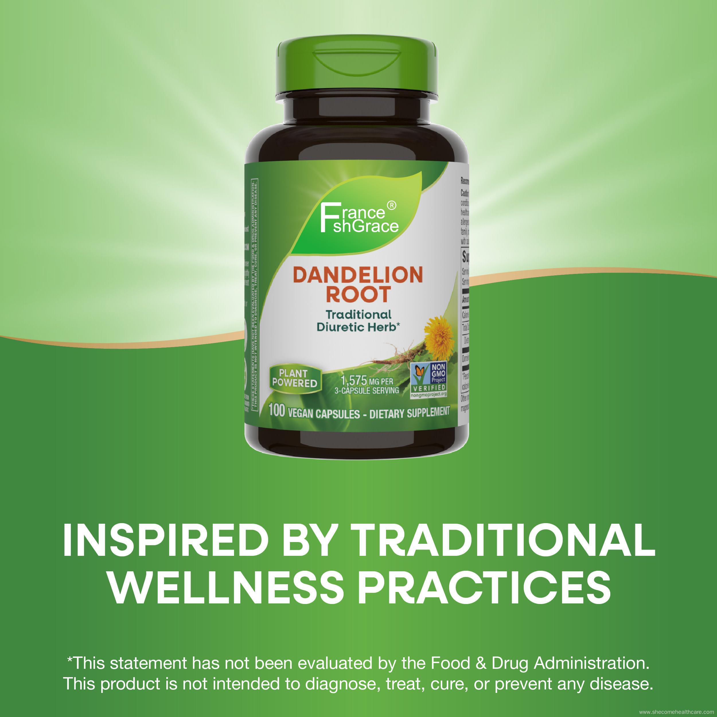 Diuretic Dandelion Root Diuretic Herb Vegetarian Capsules
