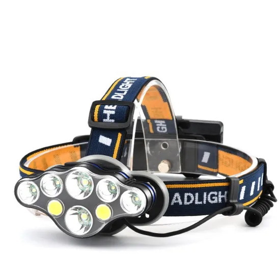 Brightest 8 Mode 18650 Battery Powered Portable LED Headlight Flashlight