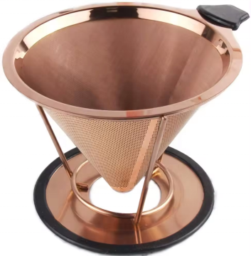 Rose Gold Food Grade Stainless Steel Conical Coffee Filter Strainer