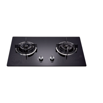 China Direct Supply Big 2 Burner Built-in Tempered Glass Gas Stove