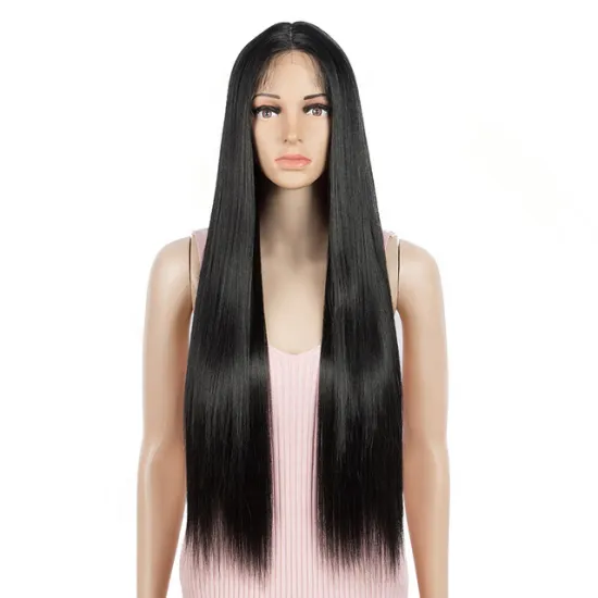 30 inches Ombre Long Straight Synthetic Lace Wig Heat Resistance Middle Part High Temperature Fiber Synthetic Lace Wigs