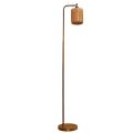 Woven rattan lampshade floor lamp
