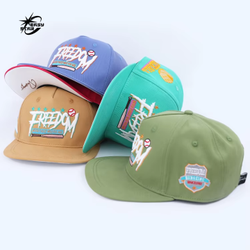 Chapeaux de snapback personnalisés vierges en gros - Pas de logo Panneau 6 Panneau Snap Back Flat Brim Caps pour hommes et femmes