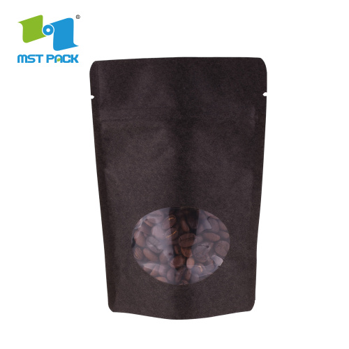 Stand Up Brown Kraft Paper bag for coffee