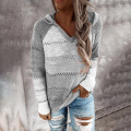 Womens Long Sleeve Knit Sweater Zip