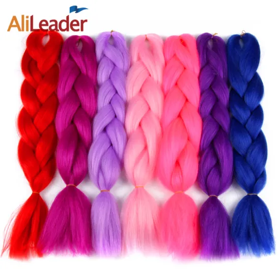 Alileader 16 Colors Single Color 100g Jumbo Crochet Braid Expression Synthetic Braiding Hair For Women