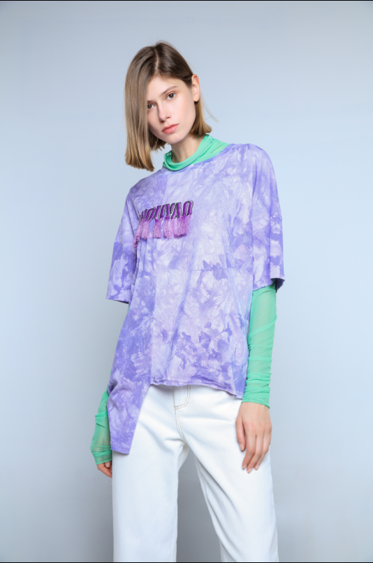 EMBROIDERY AND TASSELS AT FRONT