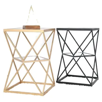 New Design: Double Glazed Metal Funnel-Shaped Tea Table and Stainless Steel Coffee Stand