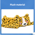 Modèle léopard de broderie en peluche 3D Sac à stylo mignon pour enfants