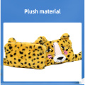 3D plush embroidery flower leopard model cute pen bag for children