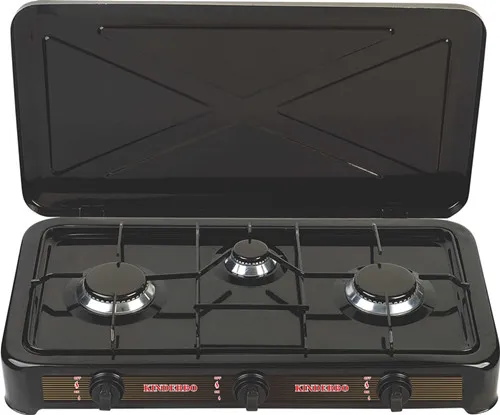 Three Burner Black Lpg Gas Stove