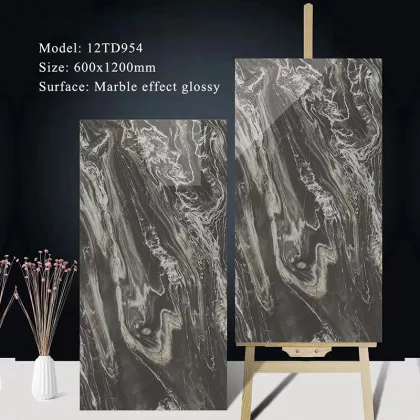 Vogue Design Glossy Glazed Marble Look Porcelain Tiles - 600x1200