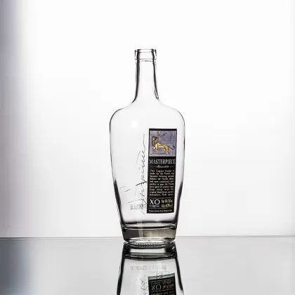 Embossing Lion 750ml Gin Liqueur Glass Spirit Bottle Liquor