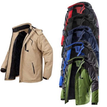 Best-Selling Men's Winter Padded Jacket - Unisex Fleece Windbreaker Zipper Outdoor Customizable Coat