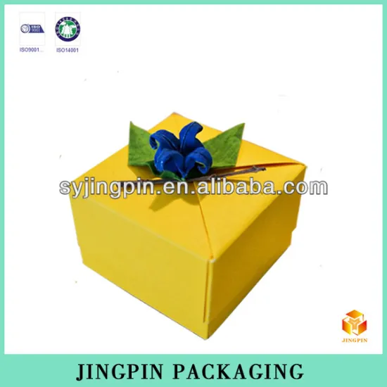 customized yellow handmade cardboard jewelry packaging box