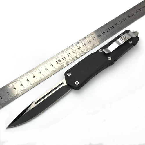 A07 Automatic Knife Push Button with Clip and Glass Breaker