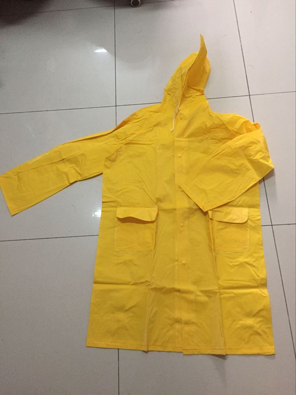 أزياء للماء أصفر طويل معطف المطر البلاستيكية / معطف واق من المطر