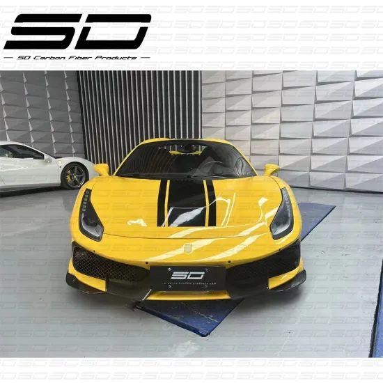 Carbon Fiber Front Bumper Hood Rear Bumper Spoiler Kit for 488 Pista Spider