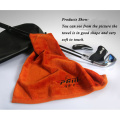 Cotton golf towel with hook and logo