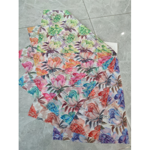 Tissu en mousseline imprimé en polyester d&#39;été léger