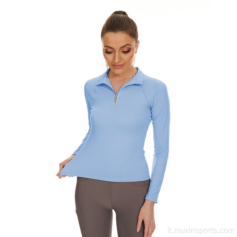 Shirt con competizione equestre blu basatoyer