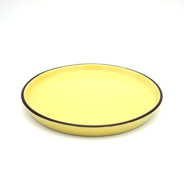 卸売黄色のガラス張りのディナープレートセット