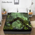 3D HD Digital Print Custom Bed Sheet With Elastic,180/150/160x200 Fitted Sheet Queen/King,Mattress Cover forest