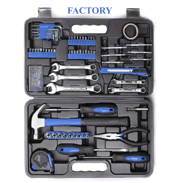 YUHANG 148-Piece Tool Set with Plastic Toolbox - Blue