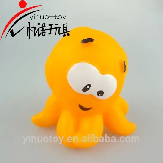 2017 hot sale promotional cheap plastic squirt animal bath toy yellow octopus squirt toy for kids