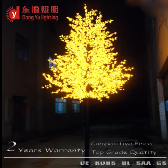 yellow led light up maple leaf decoration artificial christmas tree